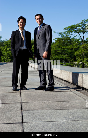 Two businessmen, outdoors, portrait Stock Photo