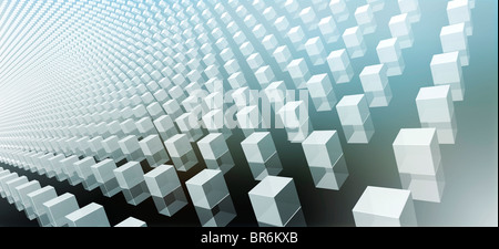 Close-up of cubes on black and blue Stock Photo