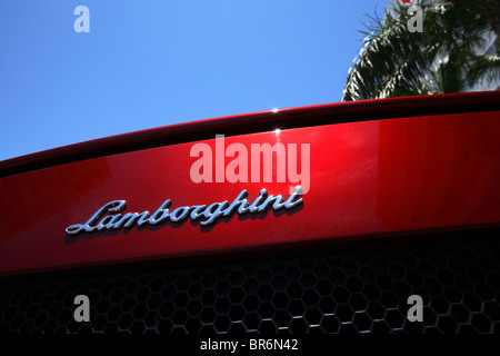 A Lamborghini Diablo parked at the Shelborne hotel on South Beach in Miami FL. Stock Photo