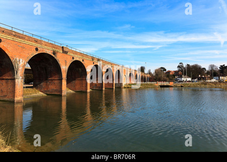 Arches of the Brick Viaduct at Fareham, Hampshire Stock Photo
