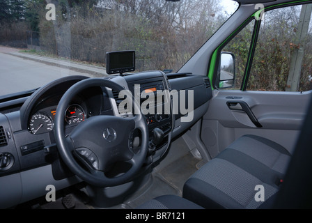 Mercedes-Benz Sprinter 260 CDI Van - green - L3H2 - German MCV, panel van - inside cabin, interior Stock Photo