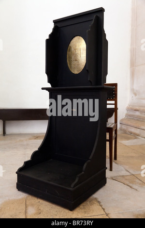 Confessional in Misericordia church in the city of Santarém, Portugal. 16th century late Renaissance Architecture. Stock Photo