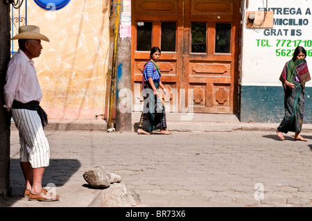 Santiago Atitlan street ambiance, in the atitlan lake region, Guatemala. Stock Photo