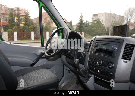 Mercedes-Benz Sprinter 260 CDI Van - green - L3H2 - German MCV, panel van - details: inside cabin, interior Stock Photo