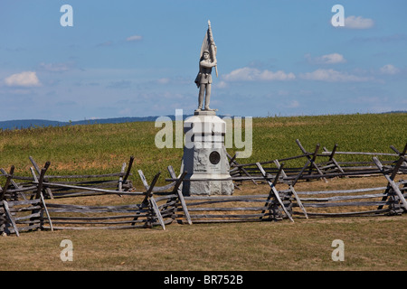 Memorial for the 132 Pennsylvania Volunteer Infantry, Sunken Road, Antietam Civil War Battlefield, Virginia USA Stock Photo