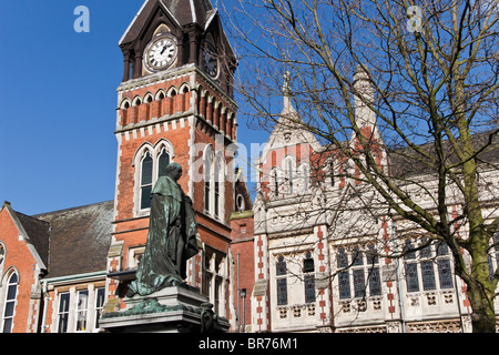 Statue of Michael Arthur (the first Baron Burton) outside the town hall, Burton upon Trent, Staffordshire, England Stock Photo