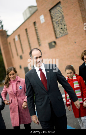 United States Senator Bob Casey with this family in Scranton Pennsylvania. Stock Photo