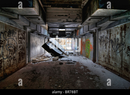 Former Office in an Abandoned Industrial Building Stock Photo