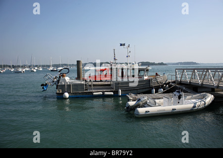 Port and boats, Port Blanc, Baden, Golfe du Morbihan, Morbihan, Bretagne, Brittany, France Stock Photo