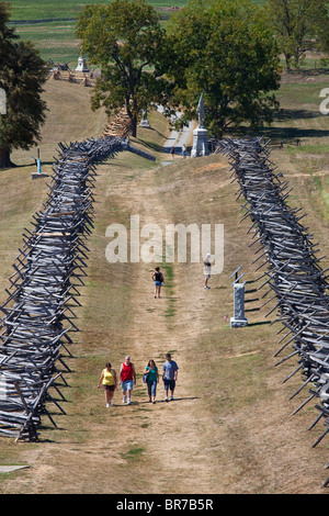 The Sunken Road (Bloody Lane), Antietam Civil War Battlefield, Virginia USA Stock Photo