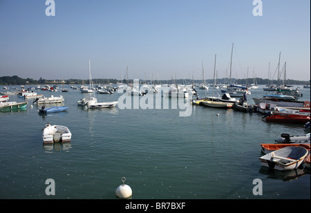 Port and sailing boats, Port Blanc, Baden, Golfe du Morbihan, Morbihan, Bretagne, Brittany, France Stock Photo