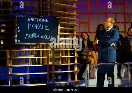'L'ultima parola' journalism show, RAI2, Milan, 2010. The anchorman Gianluigi Paragone Stock Photo