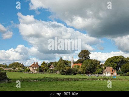 Pretty rural English village hamlet of Eardisland Herefordshire England ...