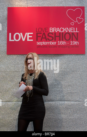 Nicky Hambleton-Jones (presenter of Ten Years Younger) hosting a Catwalk Show at Bracknell Fashion Stock Photo