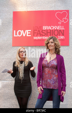 Nicky Hambleton-Jones (presenter of Ten Years Younger) hosting a Catwalk Show at Bracknell Fashion Stock Photo