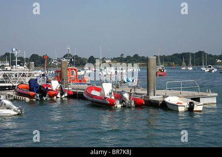 Port and boats, Port Blanc, Baden, Golfe du Morbihan, Morbihan, Bretagne, Brittany, France Stock Photo