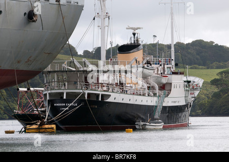 laid up shipping on the river Fal  Stock Photo