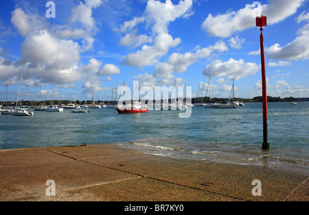 View from Quai, Port Blanc, Baden, Golfe du Morbihan, Morbihan, Bretagne, Brittany, France Stock Photo