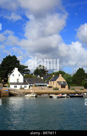 View of Port, Port Blanc, Baden, Golfe du Morbihan, Morbihan, Bretagne, Brittany, France Stock Photo