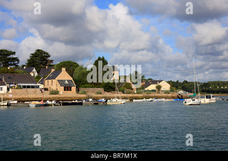 View of Port, Port Blanc, Baden, Golfe du Morbihan, Morbihan, Bretagne, Brittany, France Stock Photo