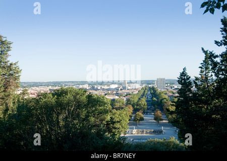 Panorama with the Avenue Jean Jaures. Nimes, Languedoc-Roussillon, France Stock Photo