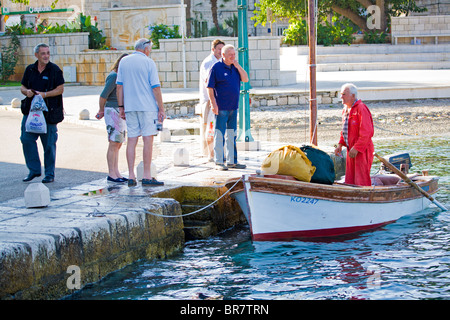 Old fisherman in Korcula, Croatia Stock Photo