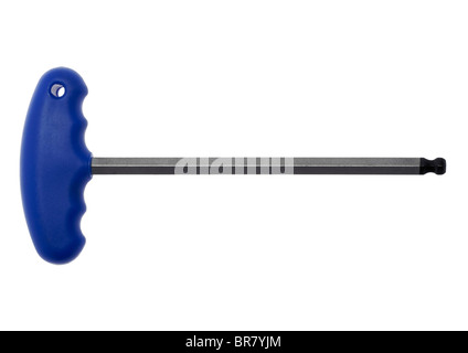 T handle hexagon allen key bit with ball end on white background Stock Photo