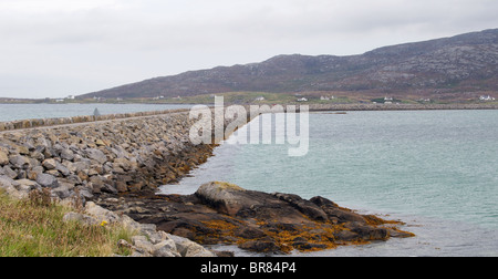 Causeway from Eriskay to South Uist in the Outer Hebrides, Scotland Stock Photo