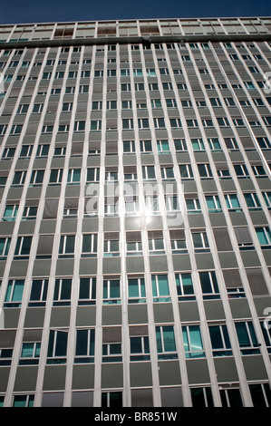 Paris, France, Office Building Montparnasse District, detail Steel and Glass Facade, Office front window, 1960s building design Stock Photo