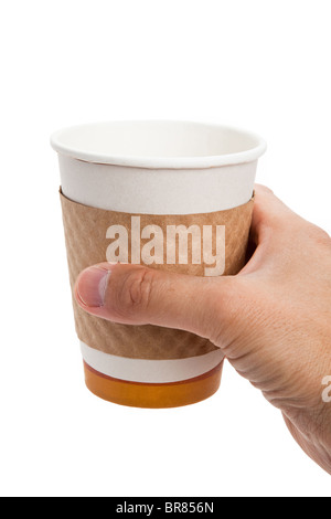 Disposable Coffee Cup with white background Stock Photo