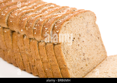 Sliced Brown Bread close up shot Stock Photo