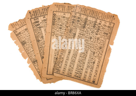 brown antique chinese book page for background Stock Photo