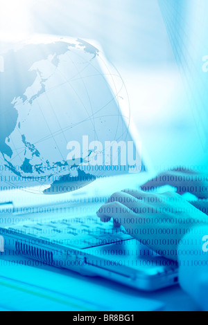 Businesswoman using laptop Stock Photo
