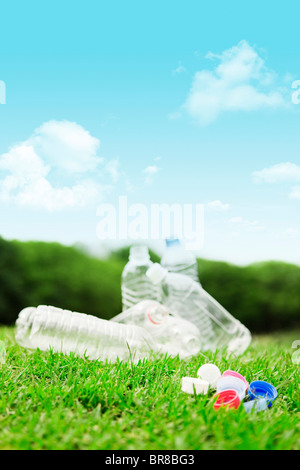 medium plastic empty bottle on a white background Stock Photo - Alamy