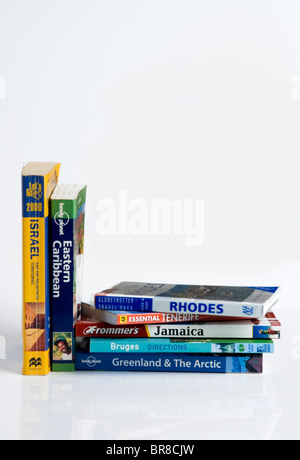 Selection of travel guides. Stock Photo