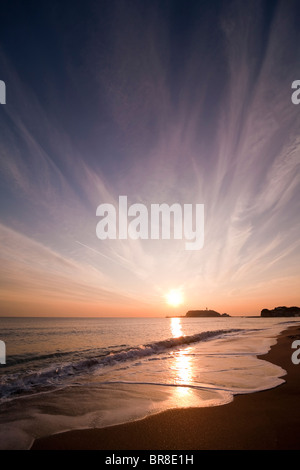 Enoshima Island at dusk Stock Photo