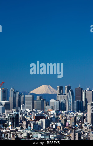 Skyline of Shinjuku and Mt. Fuji Stock Photo