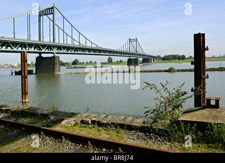 Uerdingen bridge over the Rhine, Krefeld, NRW, Germany. Stock Photo