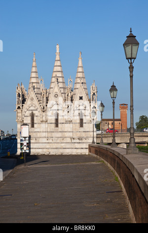 Santa Maria della Spina Church by the River Arno in Pisa, Italy Stock Photo