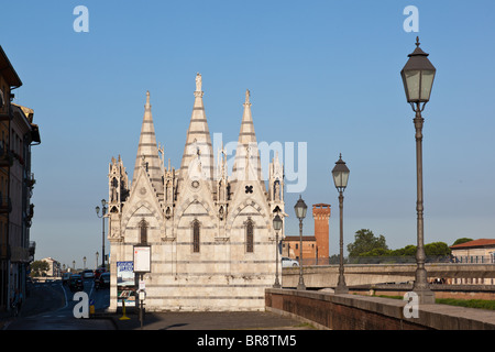 Santa Maria della Spina Church by the River Arno in Pisa, Italy Stock Photo