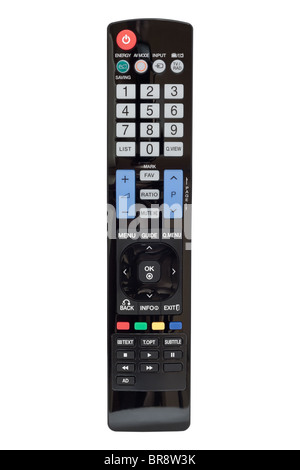 Modern LCD TV remote control. Isolated on white background white background with clipping path Stock Photo