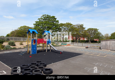 School yard playground at a UK infant/junior school ages 5 - 11 years Stock Photo