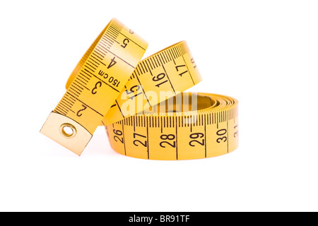 Tape Measure on white background. Object isolated Stock Photo