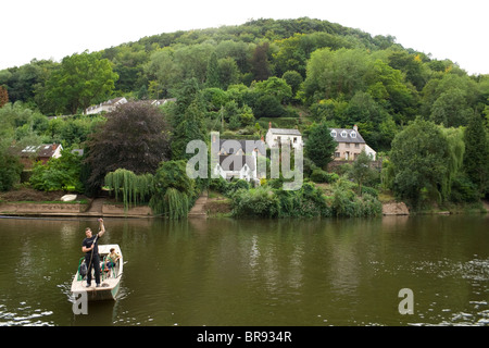 The hand ferry across the River Wye at Symonds Yat in Herefordshire Stock Photo