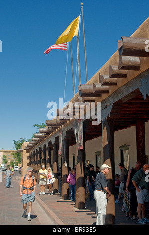 Art and jewelry of American Indians for sale at the Palace of the Governors Santa Fe New Mexico Stock Photo