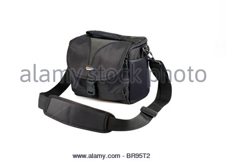 Small black shoulder bag Stock Photo