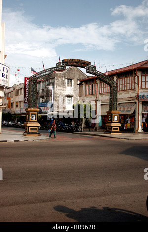 Traffic junction in Georgetown, Penang, Malaysia Stock Photo