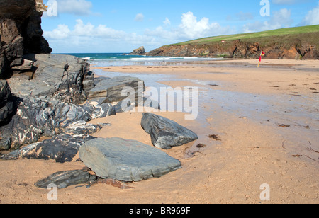 Trevone bay on the outskirts of Padstow in Cornwall, UK Stock Photo