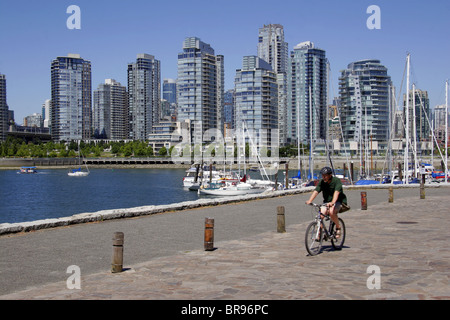 Cycling in Vancouver, British Columbia, Canada Stock Photo