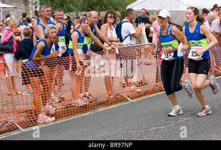 The home straight of the Swanage half Marathon Stock Photo